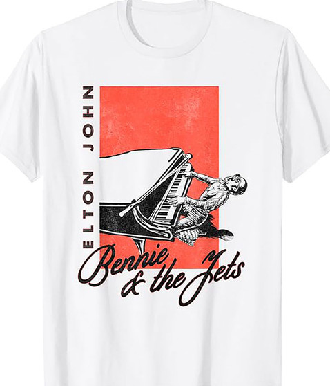 liquid blue Elton John Bennie and The Jets White T-Shirt