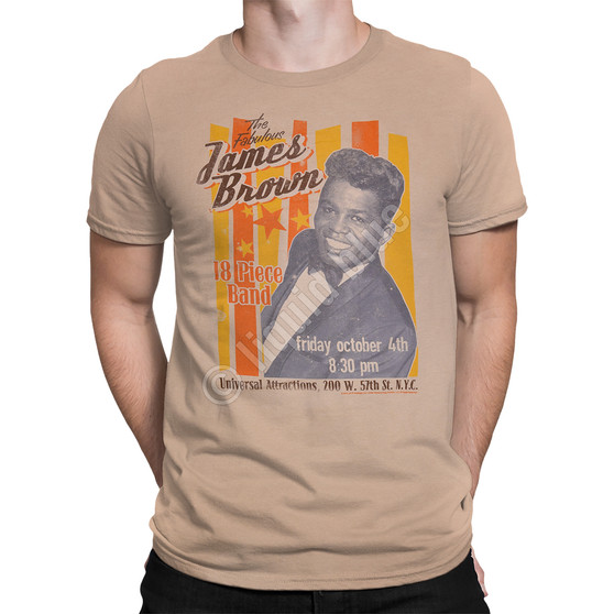 Liquid Blue Fabulous James Brown Tan Athletic T-Shirt