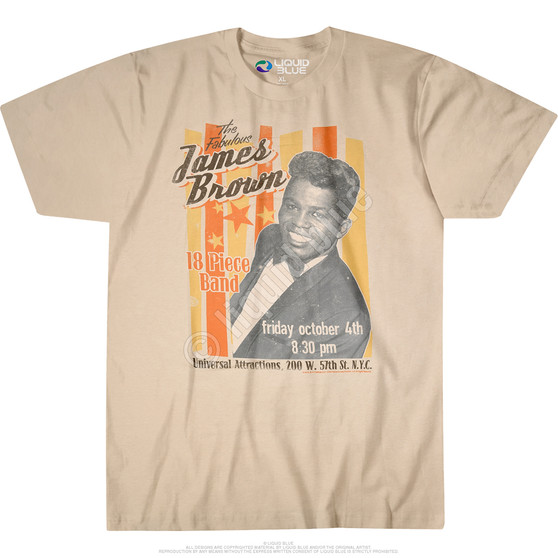 Liquid Blue Fabulous James Brown Tan Athletic T-Shirt