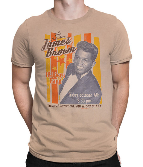 Liquid Blue Fabulous James Brown Tan Athletic T-Shirt
