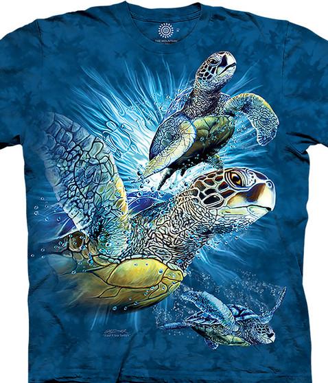 liquid blue Find 9 Sea Turtles Classic Cotton T-Shirt