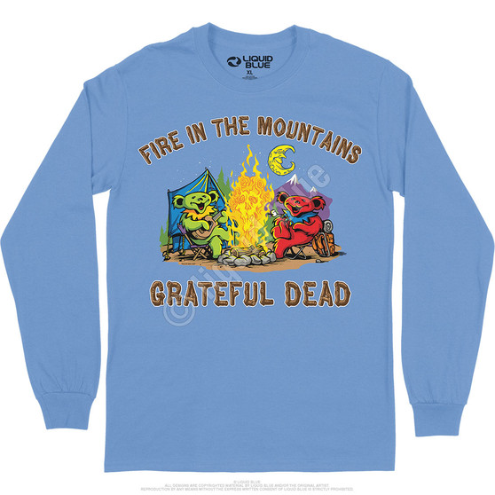 Liquid Blue Fire In The Mountain Long Sleeve T-Shirt