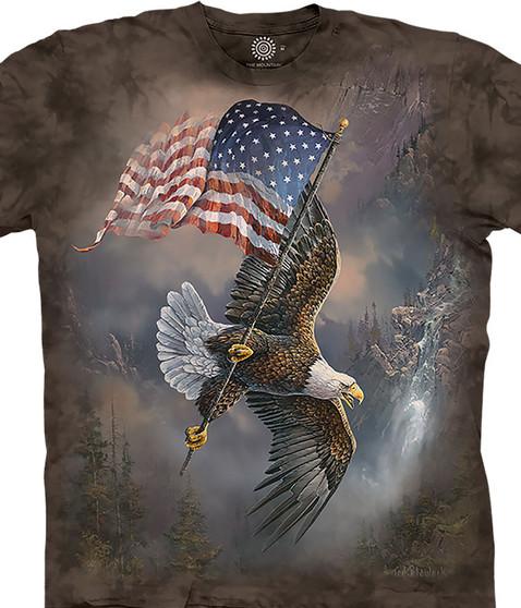 liquid blue Flag-Bearing Eagle Classic Cotton T-Shirt