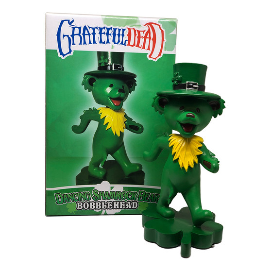 Liquid Blue GD Bobblehead Dancing Shamrock Bear Green