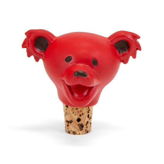 Liquid Blue GD Dancing Bear Head Red Bottle Stopper