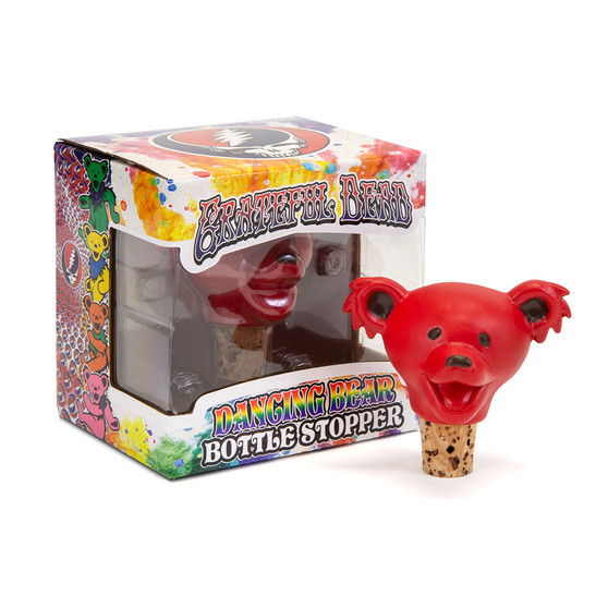 Liquid Blue GD Dancing Bear Head Red Bottle Stopper