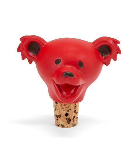 liquid blue GD Dancing Bear Head Red Bottle Stopper