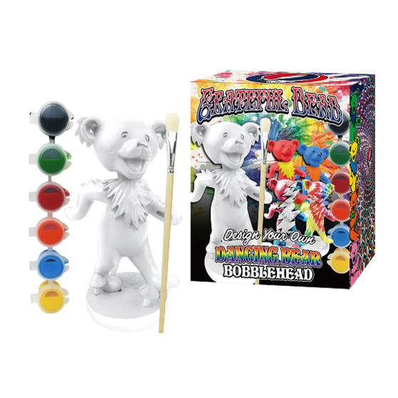 Liquid Blue GD Dancing Bear Paint Your Own Bobble Head Set