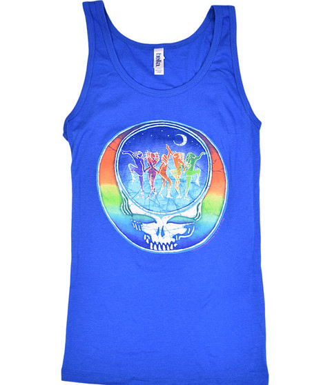liquid blue GD Dancing Face Blue Juniors Tank Top T-Shirt
