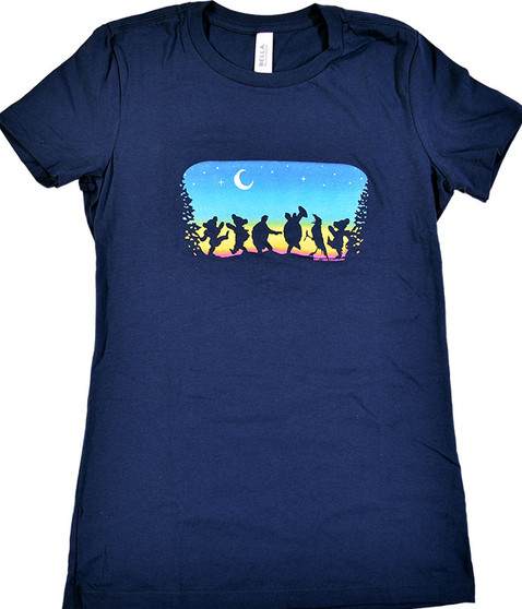 liquid blue GD Moondance Navy Juniors Long Length T-Shirt