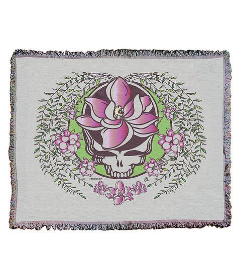 liquid blue GD Sugar Magnolia SYF Cream Woven Blanket