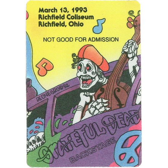 Liquid Blue Grateful Dead 1993 03-13 Backstage Pass