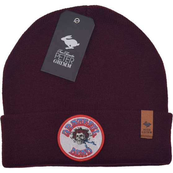 liquid blue Grateful Dead Skull And Roses Maroon Beanie