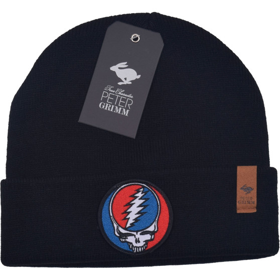 Liquid Blue Grateful Dead Steal Your Face Black Beanie