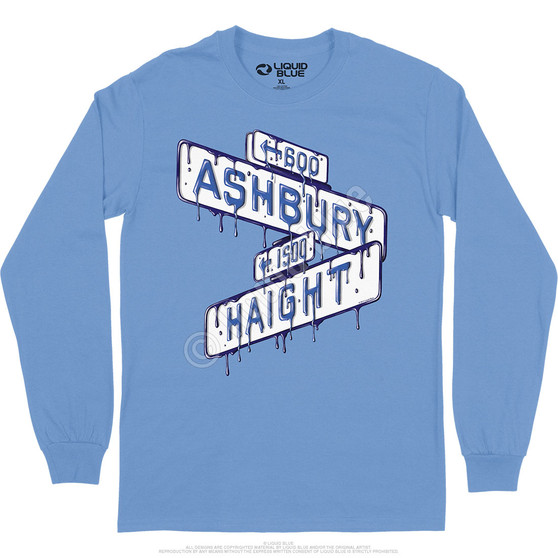 Liquid Blue Haight Ashbury Sign Long Sleeve T-Shirt