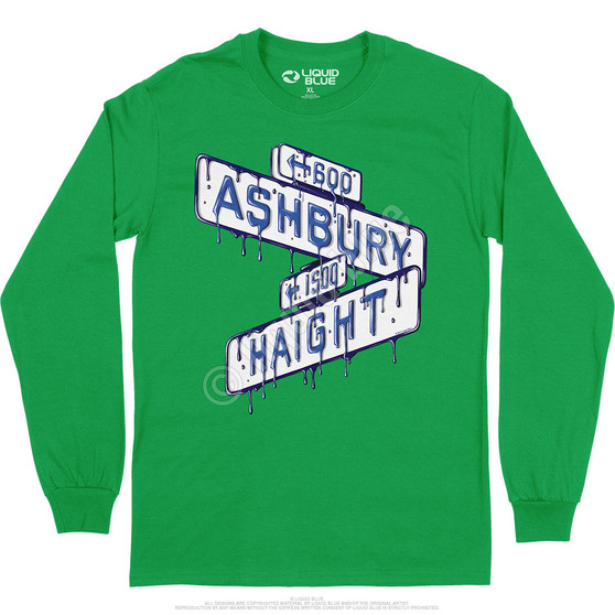 Liquid Blue Haight Ashbury Sign Long Sleeve T-Shirt