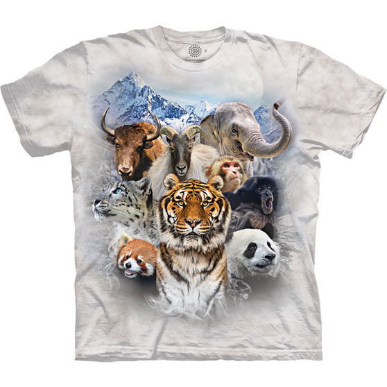 Liquid Blue Himalayan Mountain Collage Classic Cotton T-Shirt