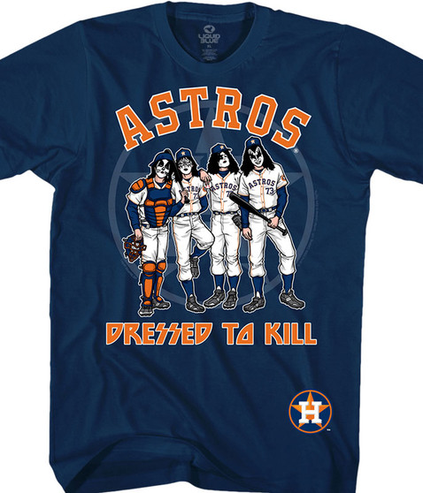 liquid blue Houston Astros Dressed to Kill Navy T-Shirt