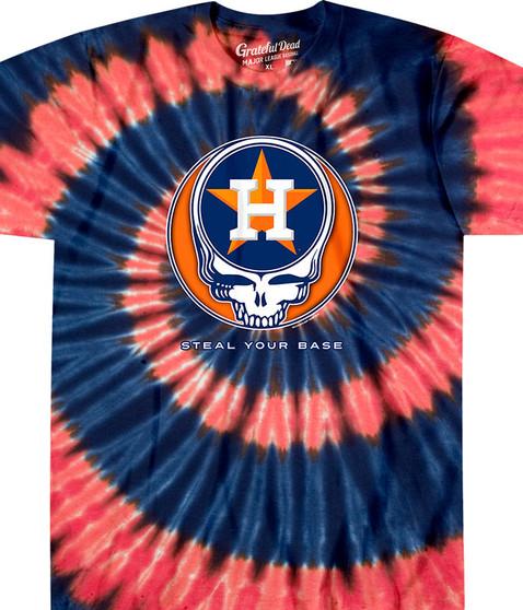 liquid blue Houston Astros Steal Your Base Tie-Dye T-Shirt