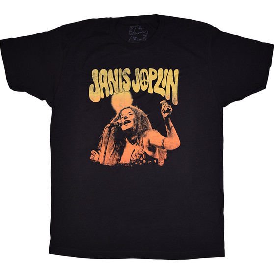 Liquid Blue Janis Joplin Live Black Athletic T-Shirt