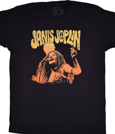 liquid blue Janis Joplin Live Black Athletic T-Shirt