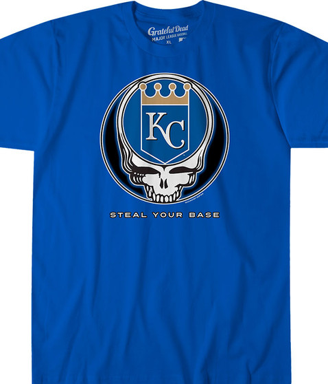 liquid blue Kansas City Royals Steal Your Base Blue Athletic T-Shirt