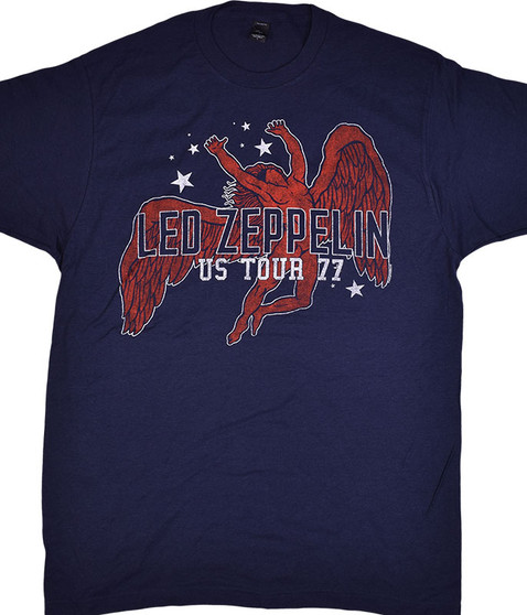 liquid blue Led Zeppelin Arched Icarus Navy T-Shirt