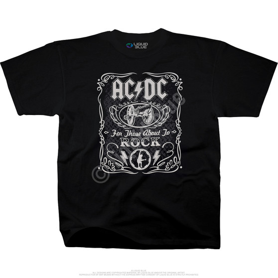 Liquid Blue AC/DC Label Black T-Shirt