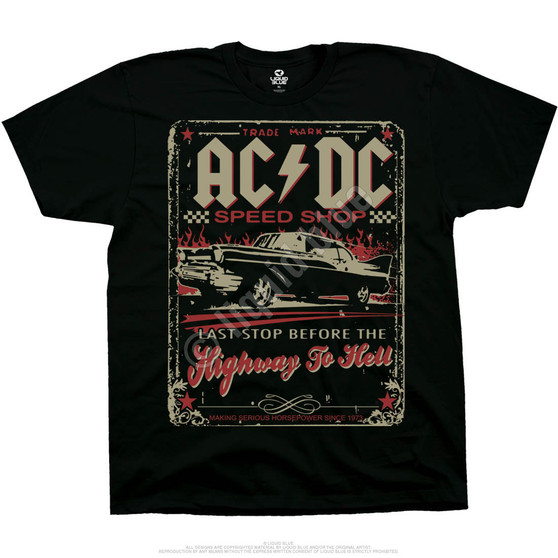 Liquid Blue AC/DC Speedshop Black T-Shirt