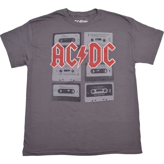 Liquid Blue ACDC Cassettes Grey T-Shirt