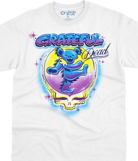 liquid blue Airbrush SYF Bear White T-Shirt