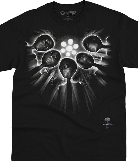 liquid blue Alien Abduction Black T-Shirt