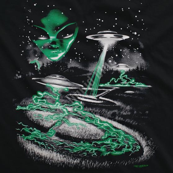 Liquid Blue Alien Invasion Black T-Shirt