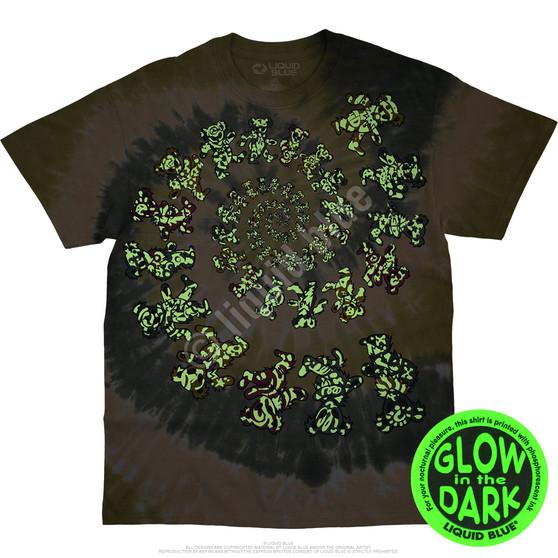 Liquid Blue Alien Spiral Bears Tie-Dye T-Shirt