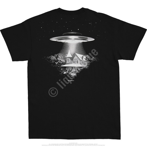 Liquid Blue Alien Visitors Black T-Shirt