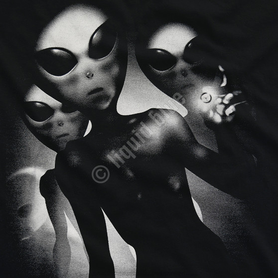 Liquid Blue Alien Visitors Black T-Shirt