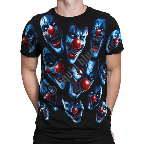 Liquid Blue All Over Clowns Black T-Shirt