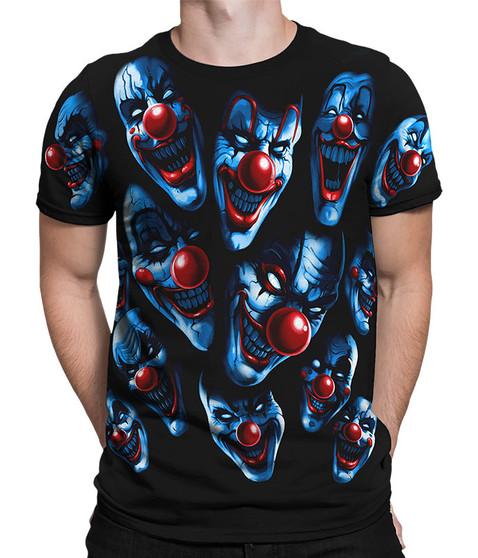 liquid blue All Over Clowns Black T-Shirt