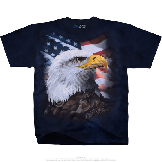 Liquid Blue American Bald Eagle Tie-Dye T-Shirt