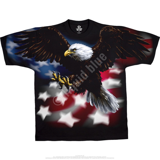 Liquid Blue American Eagle Black T-Shirt