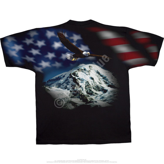 Liquid Blue American Eagle Black T-Shirt