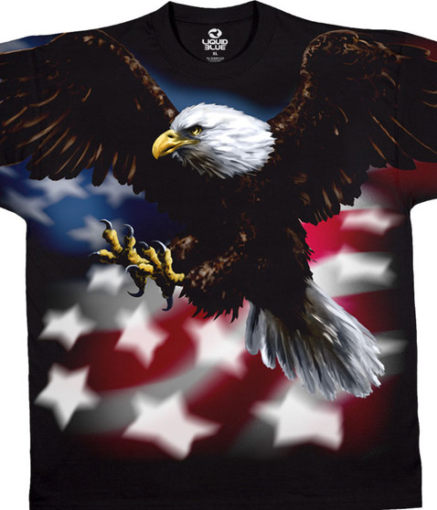 liquid blue American Eagle Black T-Shirt