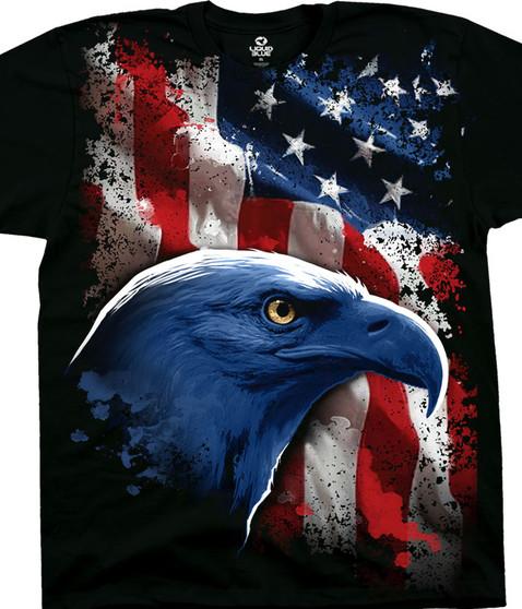 liquid blue American Icon Black T-Shirt