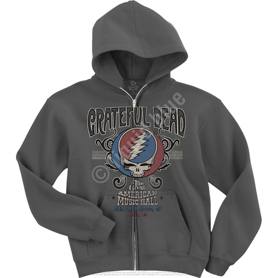Liquid Blue American Music Hall Zipper Hoodie Grey