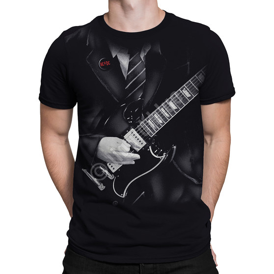 Liquid Blue Angus Young Black T-Shirt