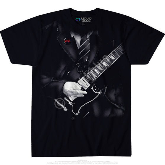 Liquid Blue Angus Young Black T-Shirt
