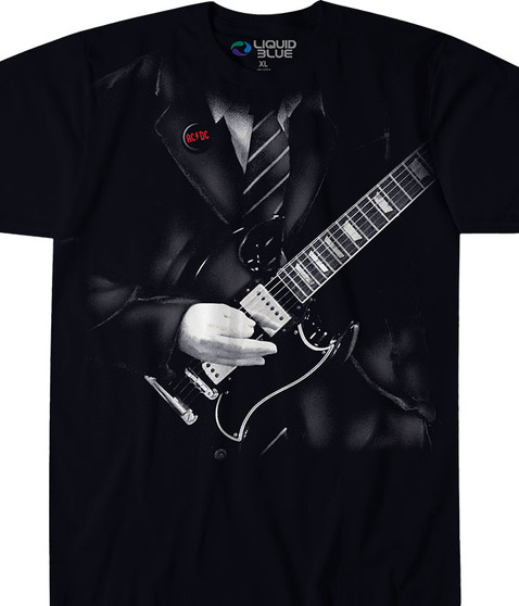 liquid blue Angus Young Black T-Shirt
