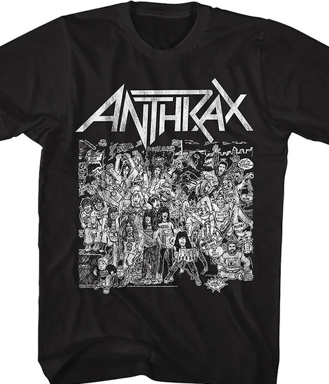 liquid blue Anthrax No Frills Black T-Shirt