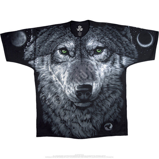 Liquid Blue Arctic Wolf Black T-Shirt