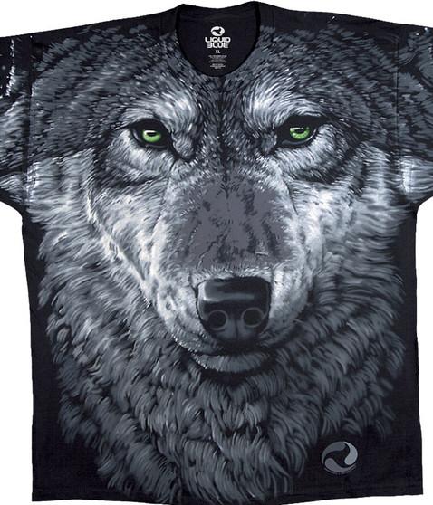 liquid blue Arctic Wolf Black T-Shirt